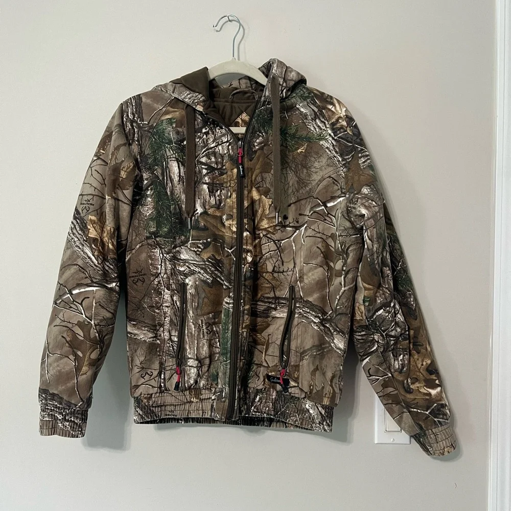 Women’s Hunting Camouflage Hooded Jacket Gander Mountain Guide Series Realtree - Picture 3 of 10